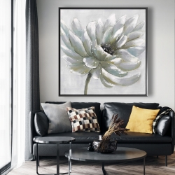 Encadré 48 x 48 - Chrysanthème blanche