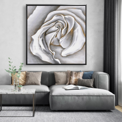 Encadré 48 x 48 - Centre d'une rose blanche