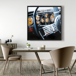 Framed 48 x 48 - Vintage car interior