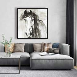 Framed 48 x 48 - Beautiful wild horse