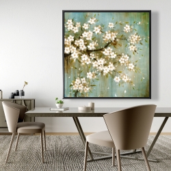 Encadré 48 x 48 - Cerisier blanc en fleurs