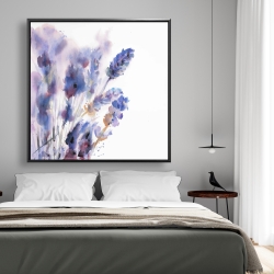 Framed 48 x 48 - Watercolor lavender flowers with blur effect