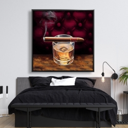 Framed 48 x 48 - Scotch on ice with a cigar