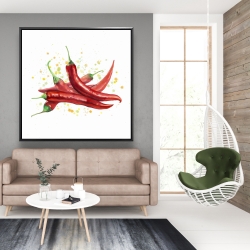Framed 48 x 48 - Red hot peppers
