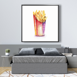 Framed 48 x 48 - Watercolor french fries