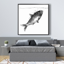 Framed 48 x 48 - Happy swimming fish