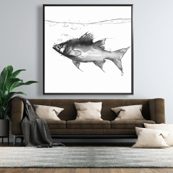 Framed 48 x 48 - Swimming fish