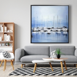 Framed 48 x 48 - Boats at the dock