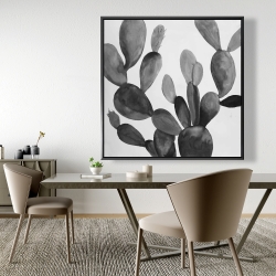 Encadré 48 x 48 - Cactus en tons de gris