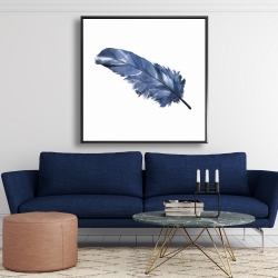 Encadré 48 x 48 - Plume bleue