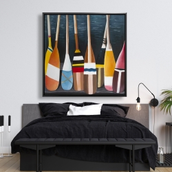 Framed 48 x 48 - Colorful paddles