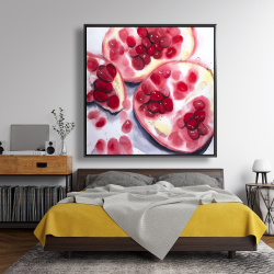 Framed 48 x 48 - Pomegranate pieces