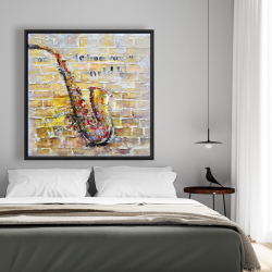 Encadré 48 x 48 - Saxophone sur mur de brique