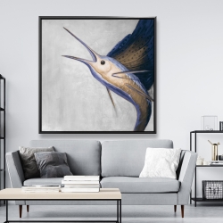 Framed 48 x 48 - Gold swordfish