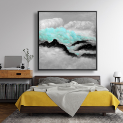 Framed 48 x 48 - Grey and blue clouds