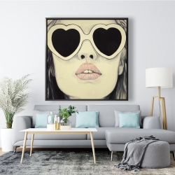 Framed 48 x 48 - Young lady with glasses