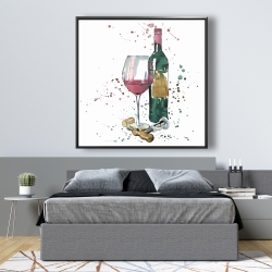 Framed 48 x 48 - Bottle of red wine