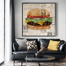 Encadré 48 x 48 - Cheeseburger tout garnis style vintage