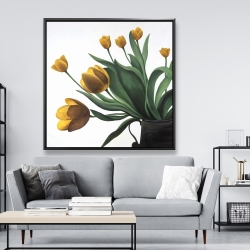 Framed 48 x 48 - Yellow tulips