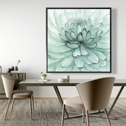 Framed 48 x 48 - Turquoise flower