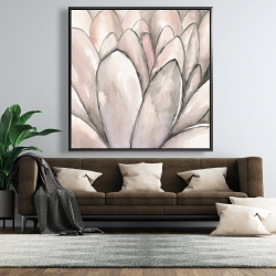 Encadré 48 x 48 - Fleur rose blush