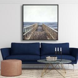 Framed 48 x 48 - Relaxing beach