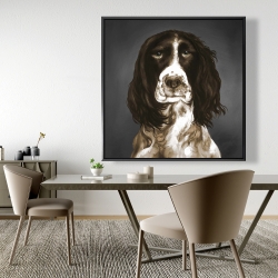 Framed 48 x 48 - Brown english springer spaniel