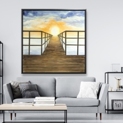 Framed 48 x 48 - Sunset in the sea