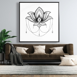 Framed 48 x 48 - Ethnic lotus ornament