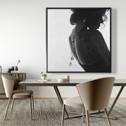 Framed 48 x 48 - Chic woman with jewels