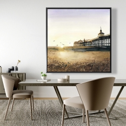 Framed 48 x 48 - Sunset at the beach