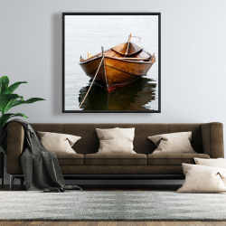 Framed 48 x 48 - Rowboat on calm water