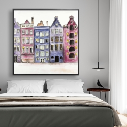 Framed 48 x 48 - Old historic houses amsterdam