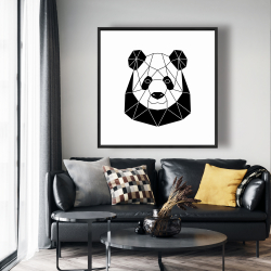 Framed 48 x 48 - Geometric panda