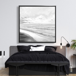 Framed 48 x 48 - Monochrome tropical sunset