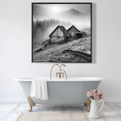 Framed 48 x 48 - Mountain carpathian village
