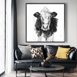 Framed 48 x 48 - Cow