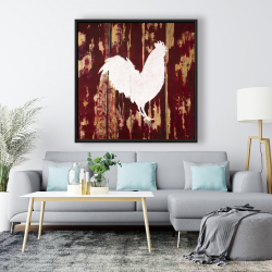 Framed 48 x 48 - Rooster silhouette