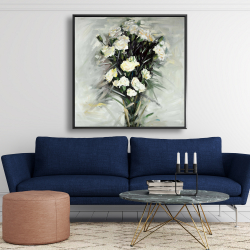 Encadré 48 x 48 - Bouquet blanc de lisianthus