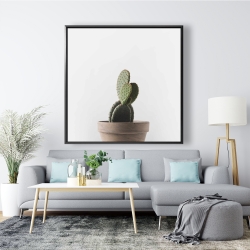 Framed 48 x 48 - Potted cactus