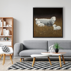 Framed 48 x 48 - Sheep and lambs