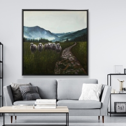 Framed 48 x 48 - Sheep in the countryside