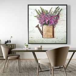 Framed 48 x 48 - Purple foxglove flowers