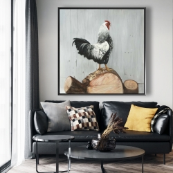 Framed 48 x 48 - Wyandotte rooster