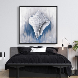 Framed 48 x 48 - Blue conical shell