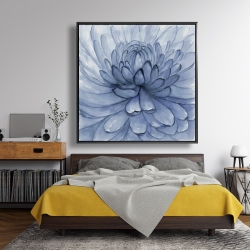 Encadré 48 x 48 - Fleur pétales bleus