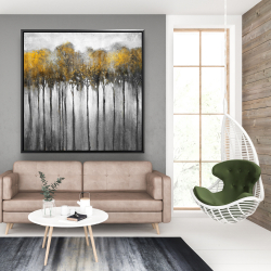 Framed 48 x 48 - Abstract yellow forest