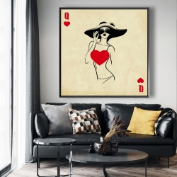 Framed 48 x 48 - Queen of hearts