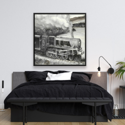 Encadré 48 x 48 - Locomotive à passagers vintage