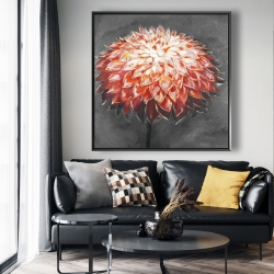 Framed 48 x 48 - Abstract dahlia flower